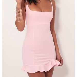 Pink Lucy In The Sky Monroe Ruffle Mini Dress